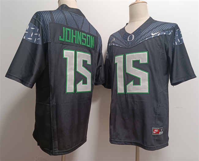 Men Oregon Ducks #15 Tez Johnson Black 2024 F.U.S.E. Stitched NCAA Jersey->ncaa teams->NCAA Jersey
